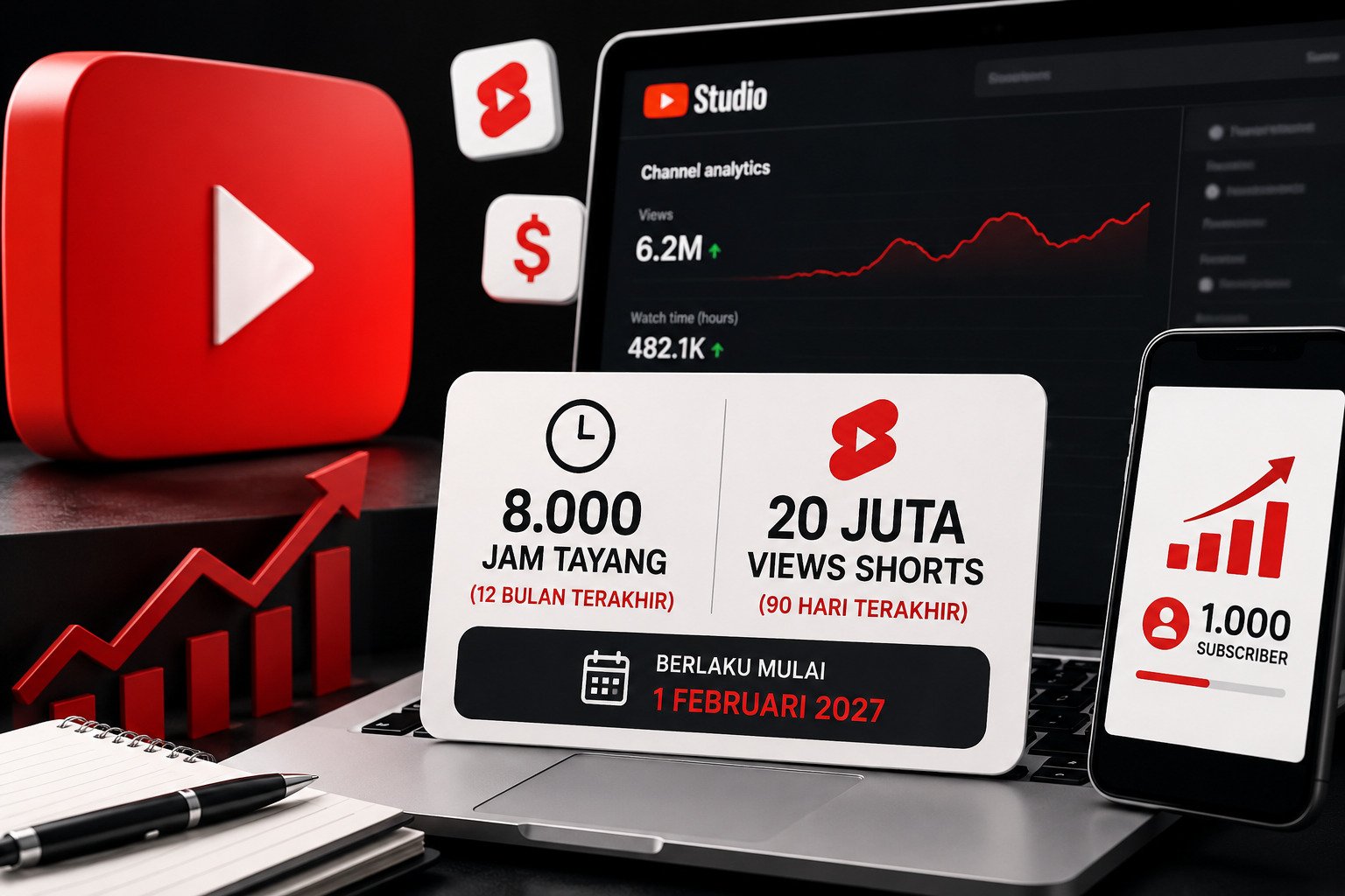 Syarat Monetisasi YouTube 2027